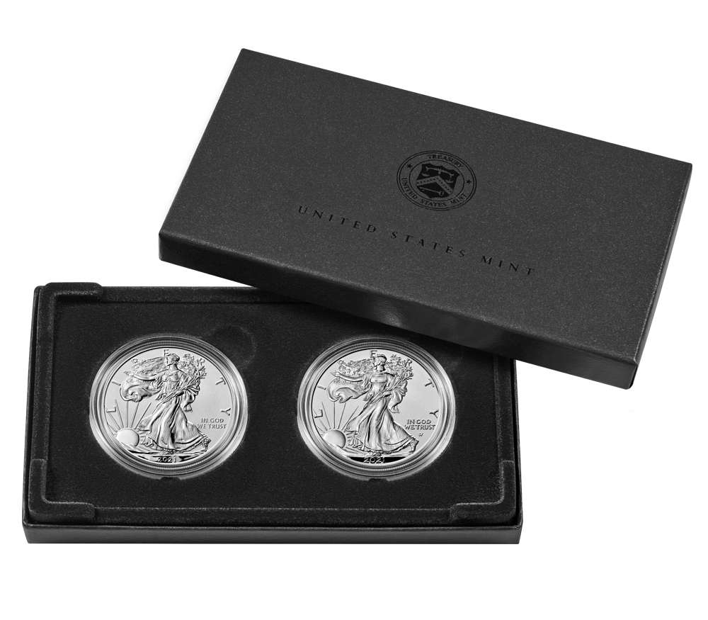 (image for) 2021 1 oz Silver Reverse Proof Two-Coin Designer Edition 21XJ - Click Image to Close