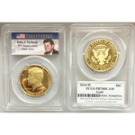 2014-W 3/4 oz Gold Kennedy Half Dollar PR-70 PCGS (First Strike) [50th-KEN-GLD-PR70] - $2,905.22 : Aydin Coins & Jewelry, Buy Gold Coins, Silver Coins, Silver Bar, Gold Bullion, Silver Bullion - Aydin