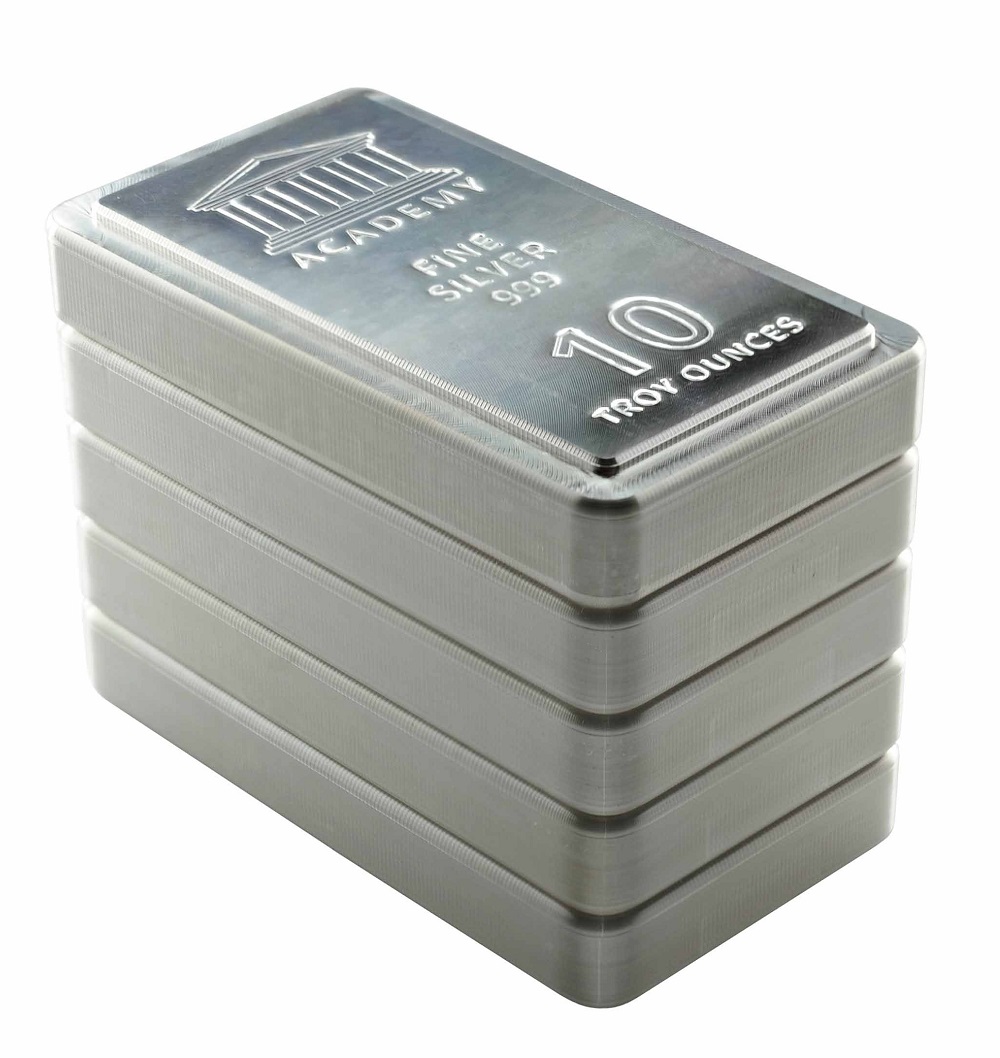 (image for) ACADEMY Stacker® 10 oz Silver Bullion Bar 999 Fine Silver - Click Image to Close