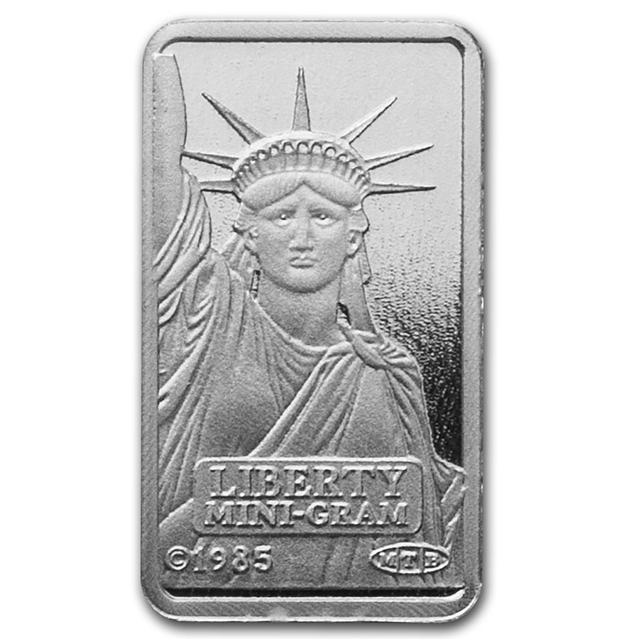 (image for) 1 Gram Credit Suisse Platinum Bar 999 Fine With Assay - Click Image to Close