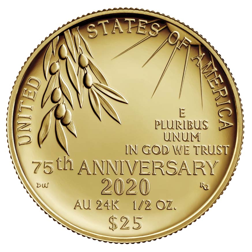 (image for) End of World War II 75th Anniversary 24-Karat Gold Coin - Click Image to Close