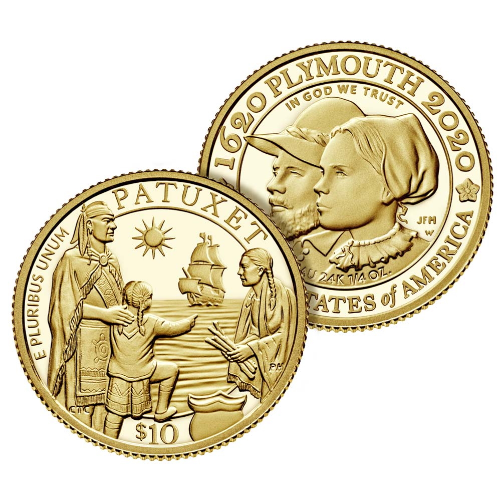 (image for) 400th Anniversary the Mayflower Voyage Two Coin Gold Proof Set - Click Image to Close