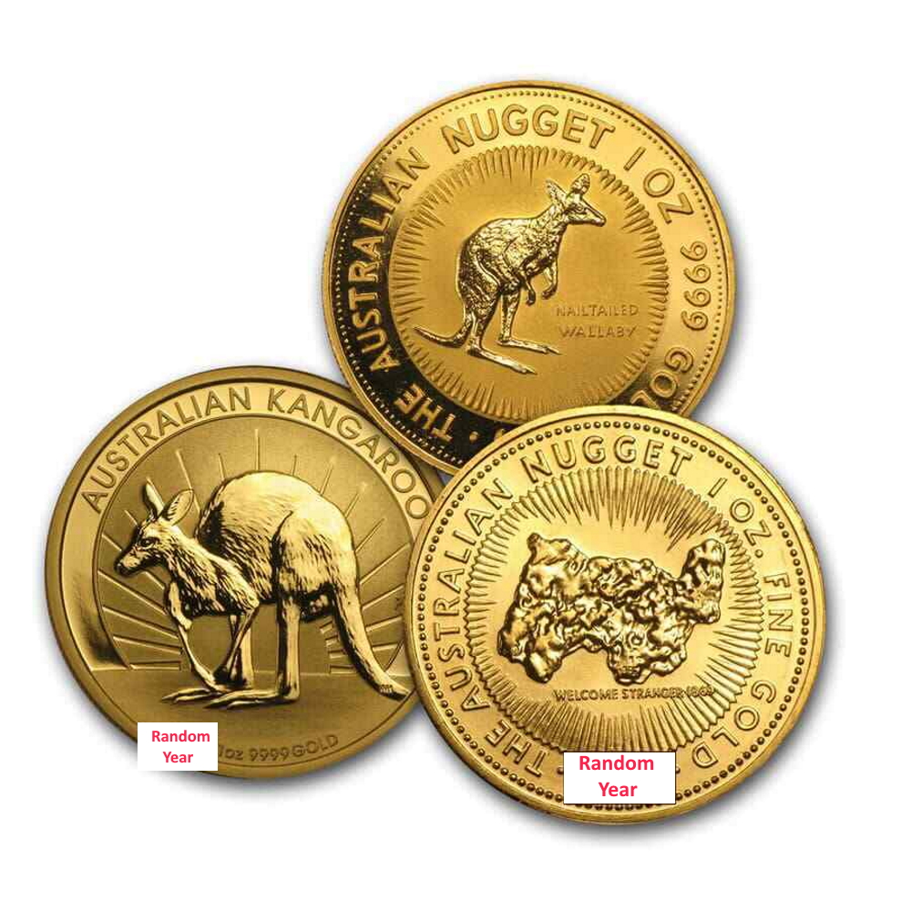 Random Year - 1 oz Australian Gold Kangaroo Coin BU