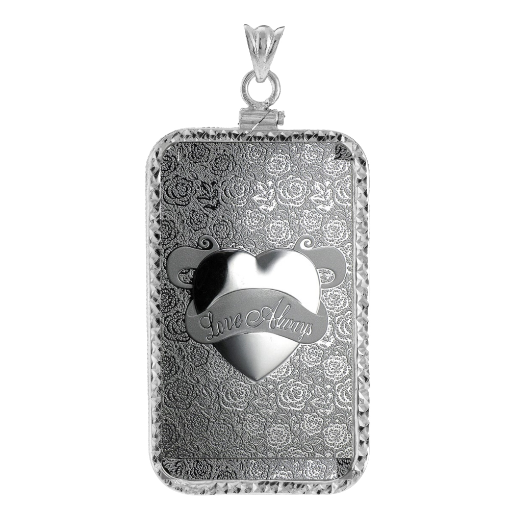 Pamp Suisse Love Necklace with Diamond Cut Screw Top Bezel