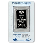 1 Ounce Pamp Suisse Platinum Bar 999 Fine With Assay - Click Image to Close