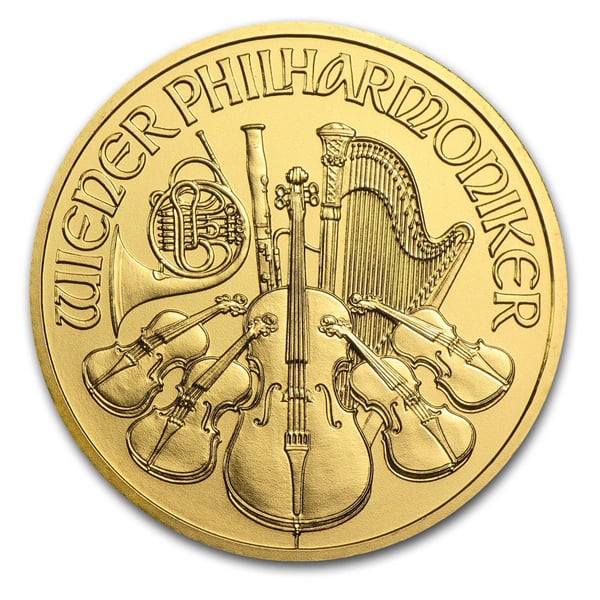 (image for) Random Year - 1 oz Austrian Philharmonic .9999 Fine Gold Coin - Click Image to Close