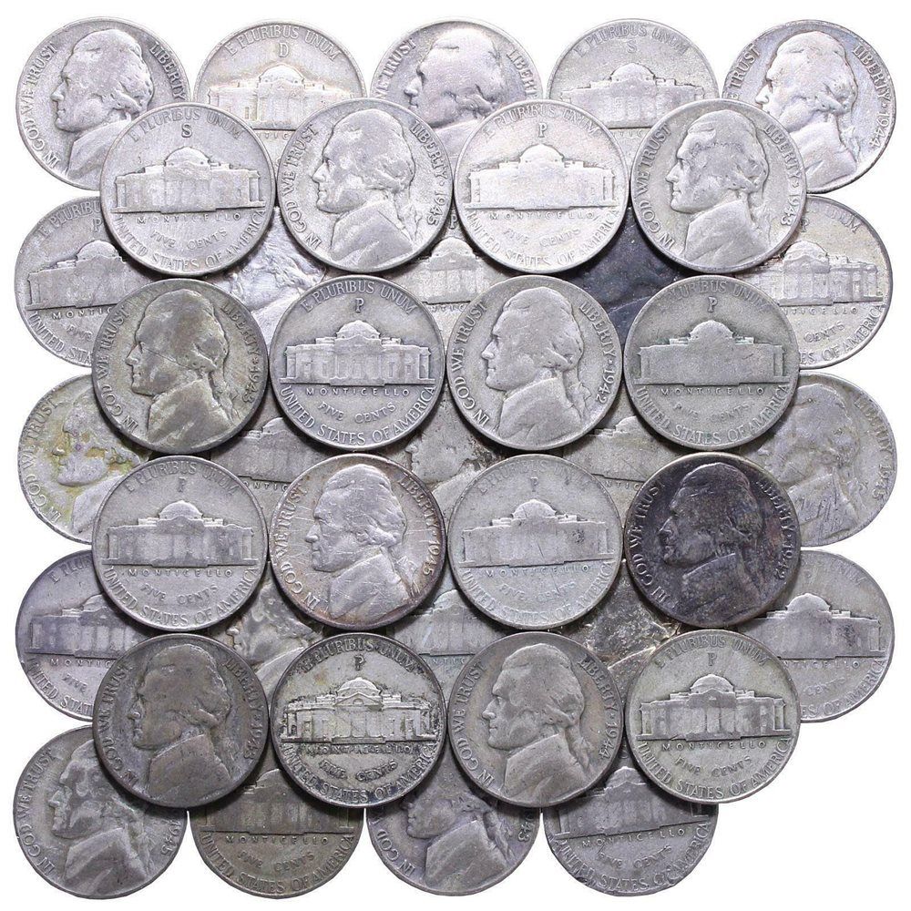 35% Silver War Nickels $1 Face Value Avg Circulated