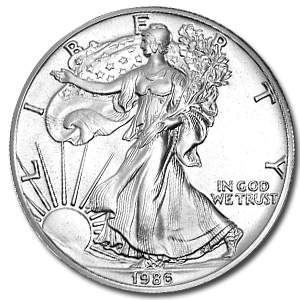 (image for) 1986 1 oz American Silver Eagle Coin With Air-Tite Holder - Click Image to Close