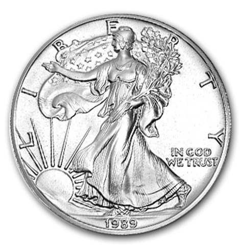 (image for) 1989 1 oz American Silver Eagle Coin With Air-Tite Holder - Click Image to Close