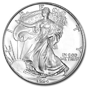 (image for) 1994 1 oz American Silver Eagle Coin With Air-Tite Holder - Click Image to Close