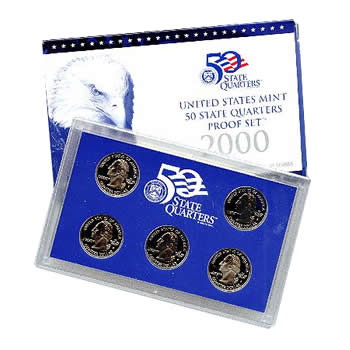 (image for) 2000 US Proof Set Of 5 Piece Quarters Only - Click Image to Close