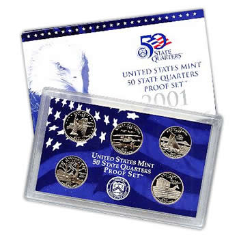 (image for) 2001 US Proof Set Of 5 Piece Quarters Only - Click Image to Close