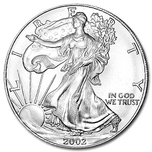 (image for) 2002 American Silver Eagle $1 Coin .999 Fine Silver BU - Click Image to Close