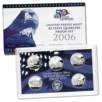 2006 US Proof Set Of 5 Piece Quarters Only - Click Image to Close