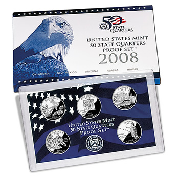 (image for) 2008 US Proof Set Of 5 Piece Quarters Only - Click Image to Close