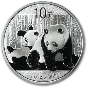 (image for) 2010 1 oz .999 Fine Silver Chinese Panda Coin BU - In Capsule - Click Image to Close