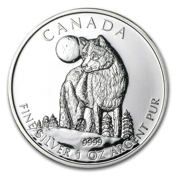 Timber Wolf .9999 Silver in holder UNC 2011 Canadian Wildlife Series 