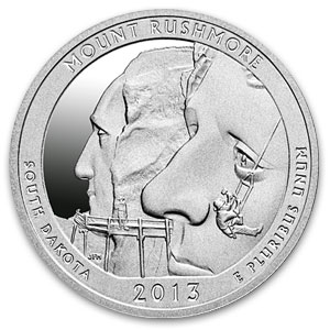 (image for) 2013 5 oz Silver ATB Mount Rushmore National Park SD - Click Image to Close