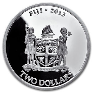(image for) 2013 1 oz Silver New Zealand Mint $2 Fiji Taku .999 Fine Silver - Click Image to Close