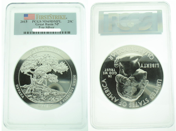 (image for) 2013 5 oz PCGS MS69 DMPL FS Silver ATB Great Basin Park - Click Image to Close