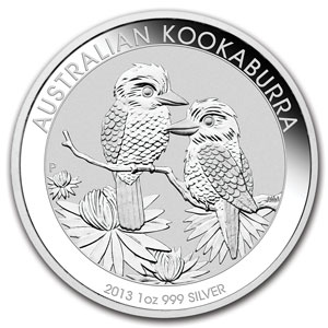 2013 1 oz Silver Australian Kookaburra BU - Click Image to Close