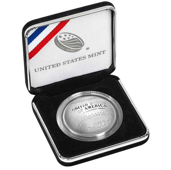 2014 National Baseball Hall of Fame Proof 90% Silver Dollar Coin Box and COA 