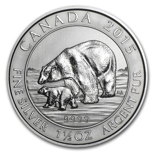 2013 1.5 oz Canadian Silver Polar Bear $8 Coin .9999 Fine BU 