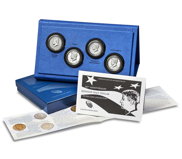 (image for) 2014 4-Coin 50th Anniv Kennedy Proof Half Dollar Set (w/COA) - Click Image to Close