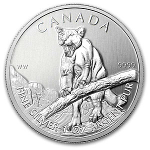 Canadian 2012 Cougar 1 oz .999 Fine Silver Coin