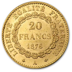 (image for) 1898 20 Francs Gold Coin Lucky Angel .1867 Ounce Average - Click Image to Close