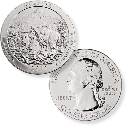 (image for) 2011 5 Ounce America The Beautiful Glacier Coin - Click Image to Close