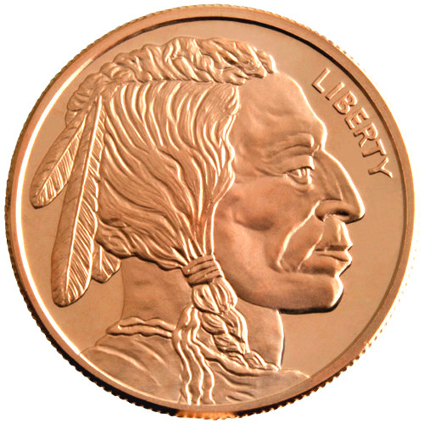 20 coins Roll of Morgan Head Copper Bullion Rounds-1 ounce .999 Fine Copper-