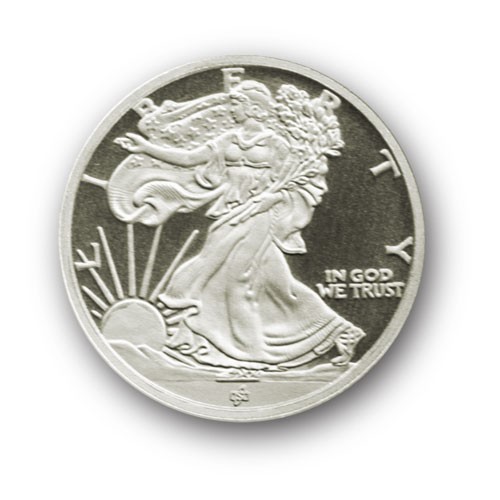 Walking Liberty Type Design 1//10 Ounce .999 Pure Silver BU Rounds 25
